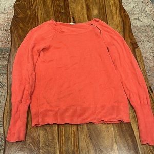 Medium salmon sweater with side zip. JCrew.
